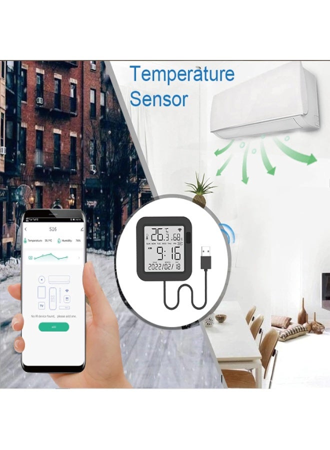 يان تي جهاز تحكم عن بعد مع درجة حرارة الرطوبة تويا واي فاي جهاز تحكم عن بعد بالأشعة تحت الحمراء العالمي مع عرض التاريخ والوقت - Image 3